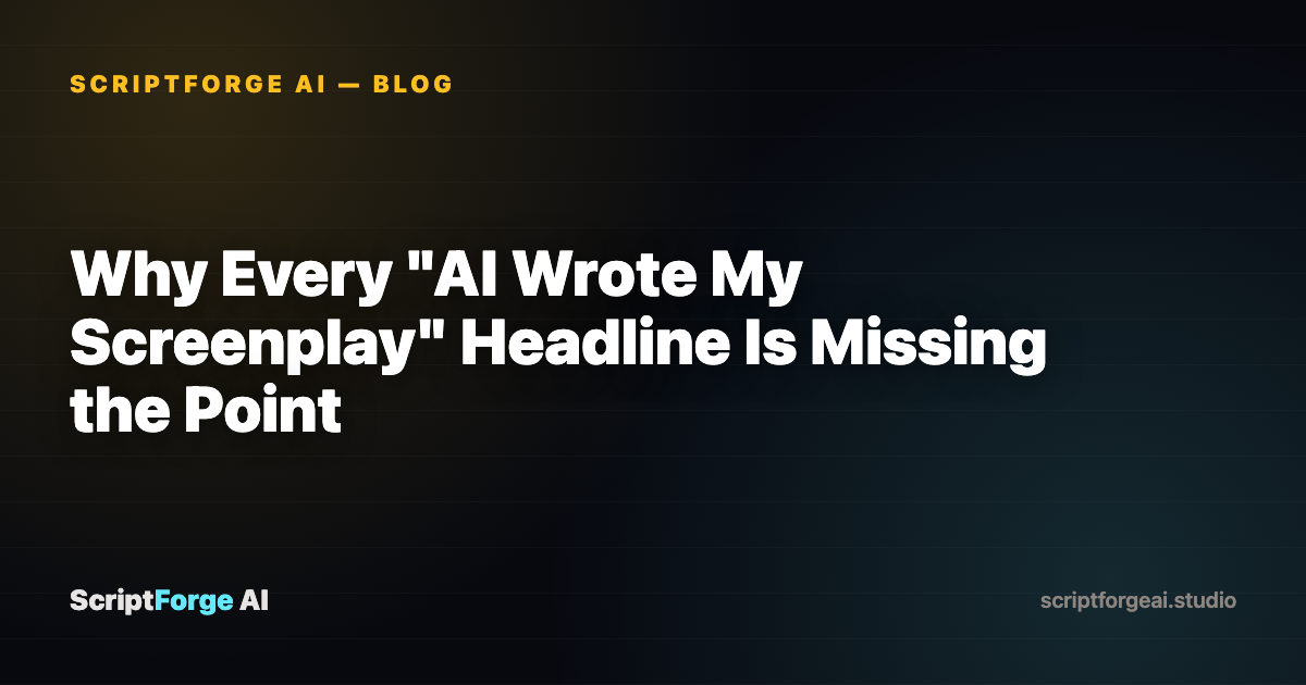 Why Every "AI Wrote My Screenplay" Headline Is Missing the Point