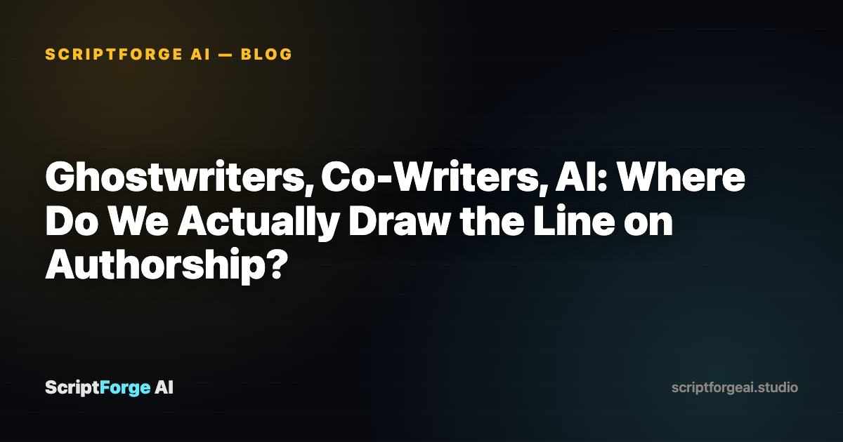 Ghostwriters, Co-Writers, AI: Where Do We Actually Draw the Line on Authorship?
