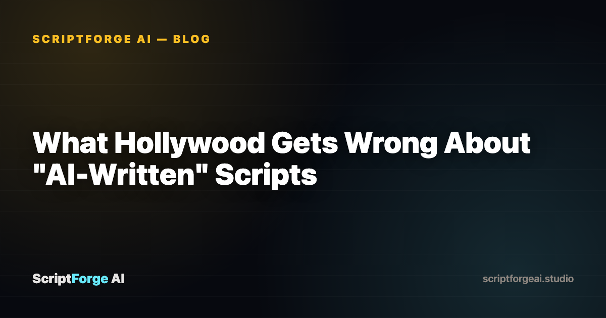 What Hollywood Gets Wrong About "AI-Written" Scripts