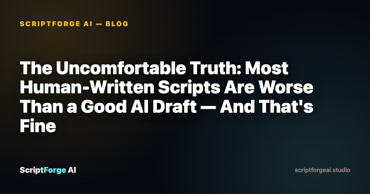 The Uncomfortable Truth: Most Human-Written Scripts Are Worse Than a Good AI Draft — And That's Fine