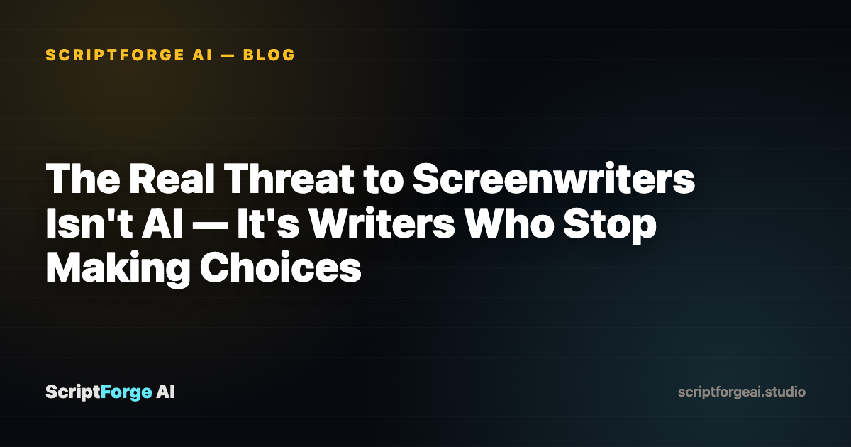 The Real Threat to Screenwriters Isn't AI — It's Writers Who Stop Making Choices