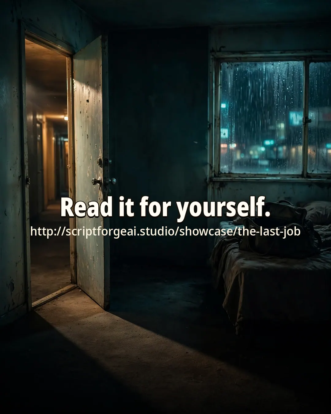 Read it for yourself on the ScriptForge showcase page for The Last Job.